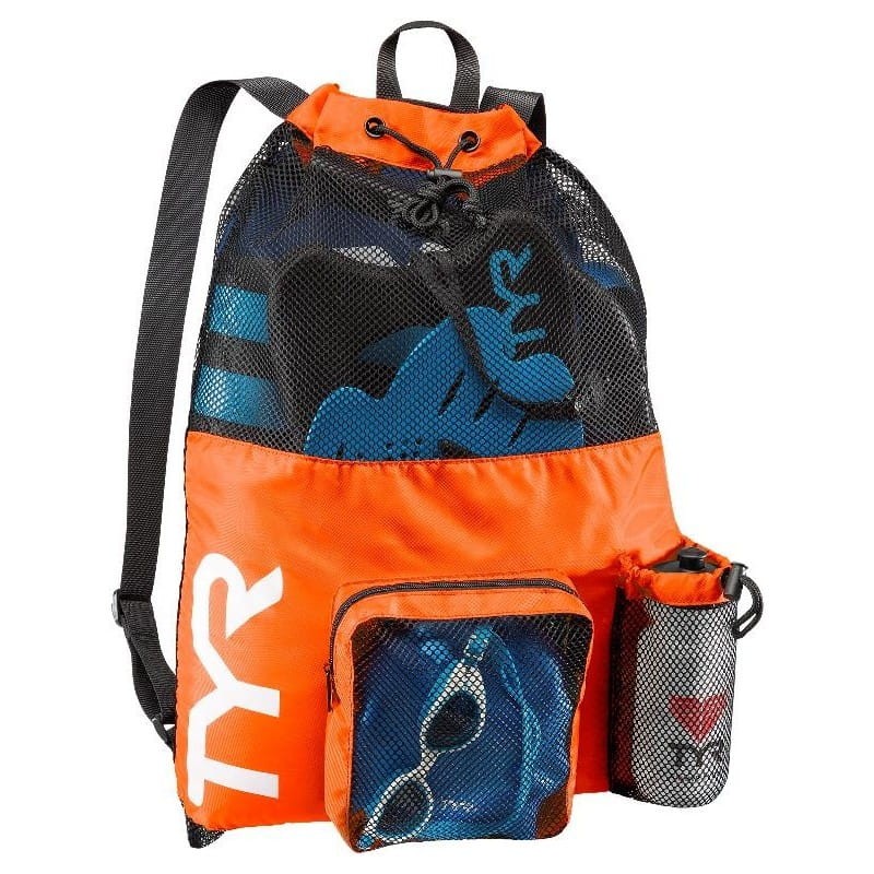 Sac echipament TYR Big Mesh Mummy Backpack (Portocaliu fluo)