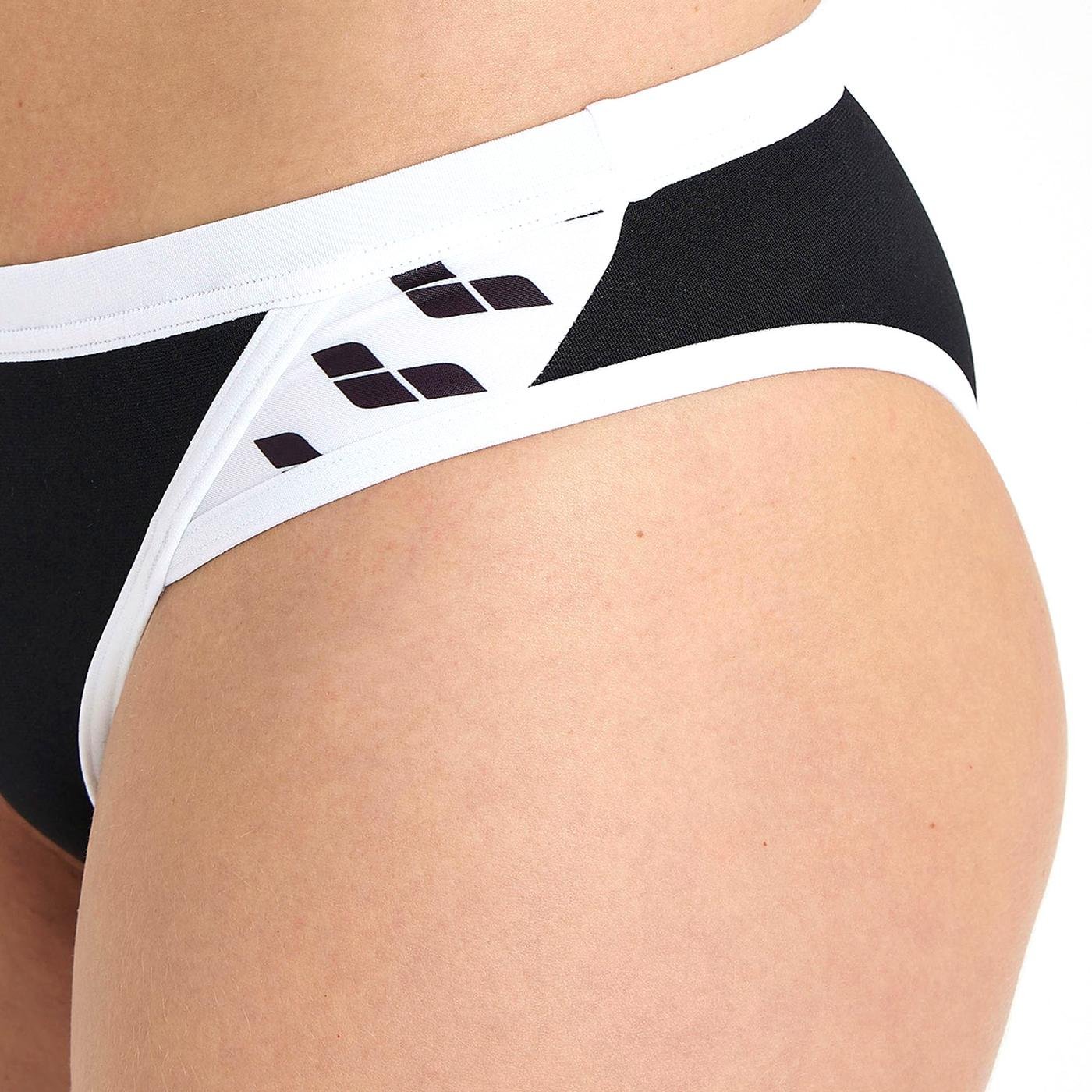Costum baie Femei Arena Icons Bikini Cross Back Solid (black-white)