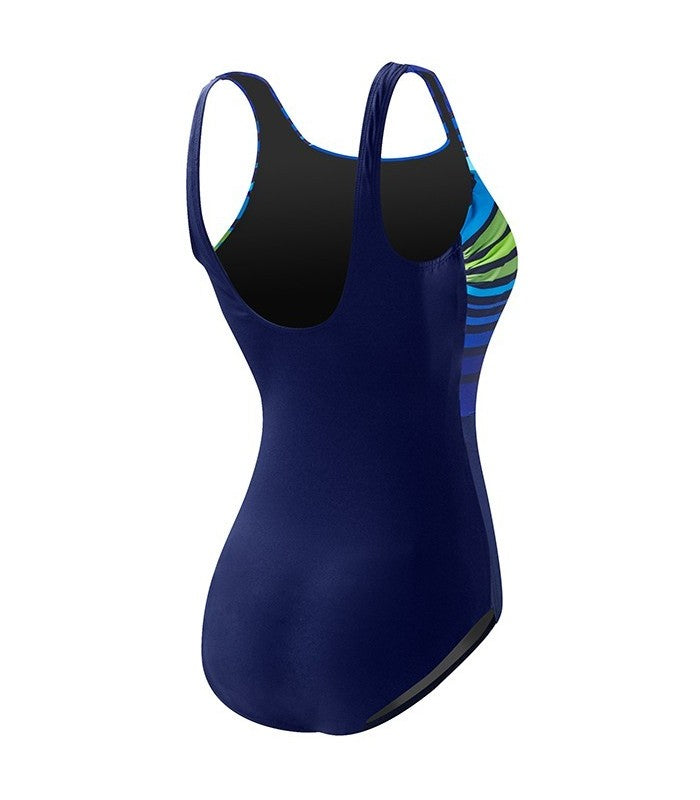 Costum Ombre Stripe Aqua Controlfit Bleumarin - Verde
