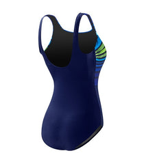 Costum Ombre Stripe Aqua Controlfit Bleumarin - Verde