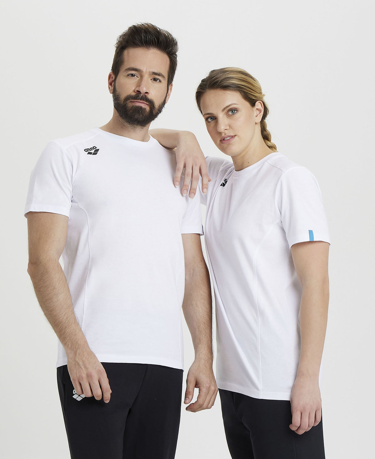 Tricou Unisex Arena 100% Bumbac T-Shirt Panel (White)