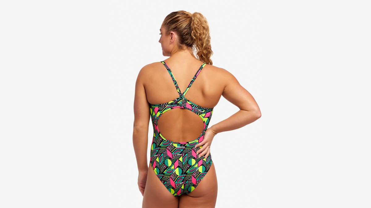 Costum înot Femei Funkita Diamond Back One Piece - Dot Matrix