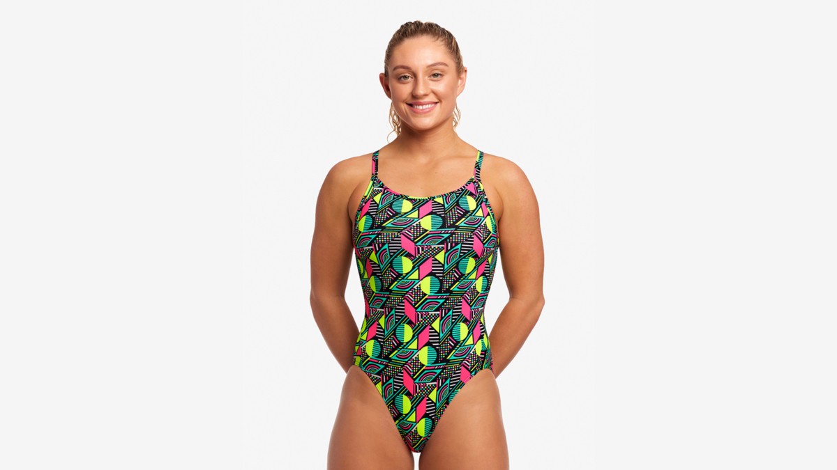 Costum înot Femei Funkita Diamond Back One Piece - Dot Matrix