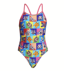 Costum înot Fete Funkita Diamond Back One Piece - Rat Pack