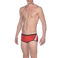 Slip Arena bărbați Team Stripe Low Waist Short (rosu-negru)