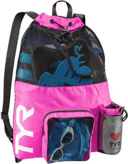 Sac echipament TYR Big Mesh Mummy Backpack (Roz)