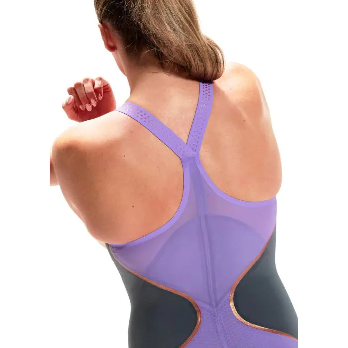 Costum Competiție Speedo LZR Pure Intent Kneeskin Closed Back Purple/Grey