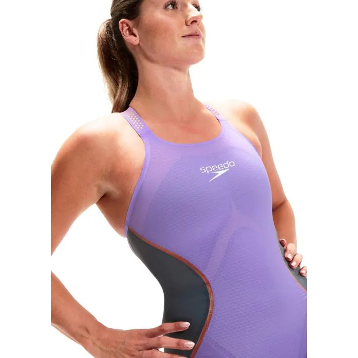 Costum Competiție Speedo LZR Pure Intent Kneeskin Closed Back Purple/Grey