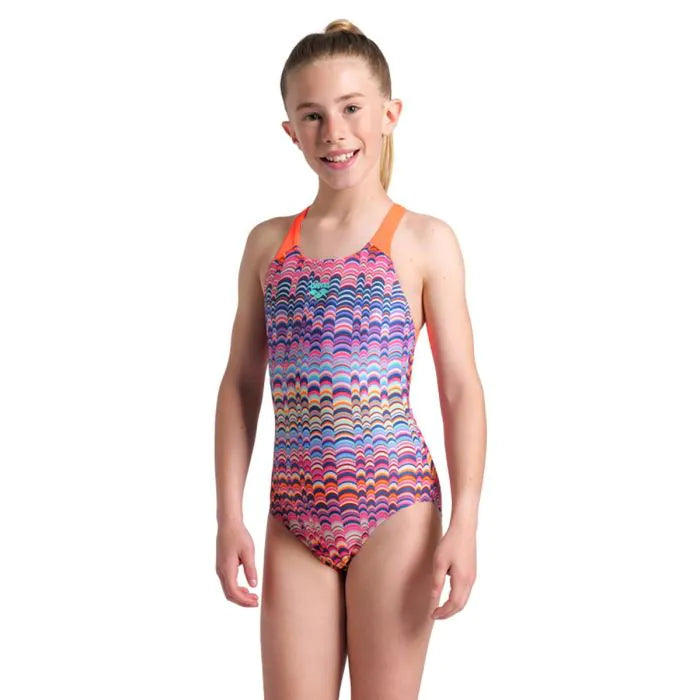 Costum Baie Fete Arena Ondulation Swim Pro Back (Violet-Coral)