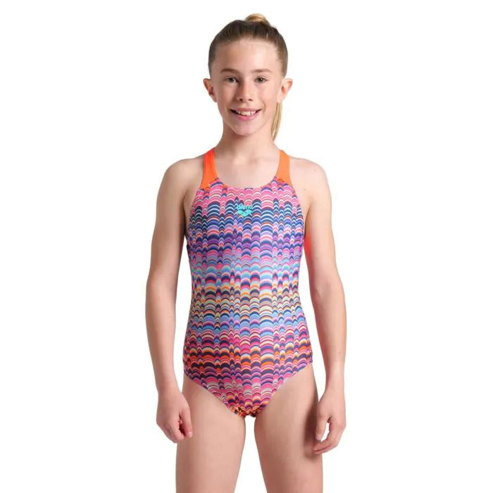 Costum Baie Fete Arena Ondulation Swim Pro Back (Violet-Coral)