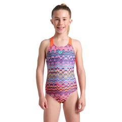 Costum Baie Fete Arena Ondulation Swim Pro Back (Violet-Coral)